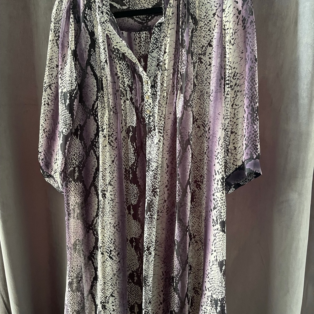 Flowy sheer animal print dress.